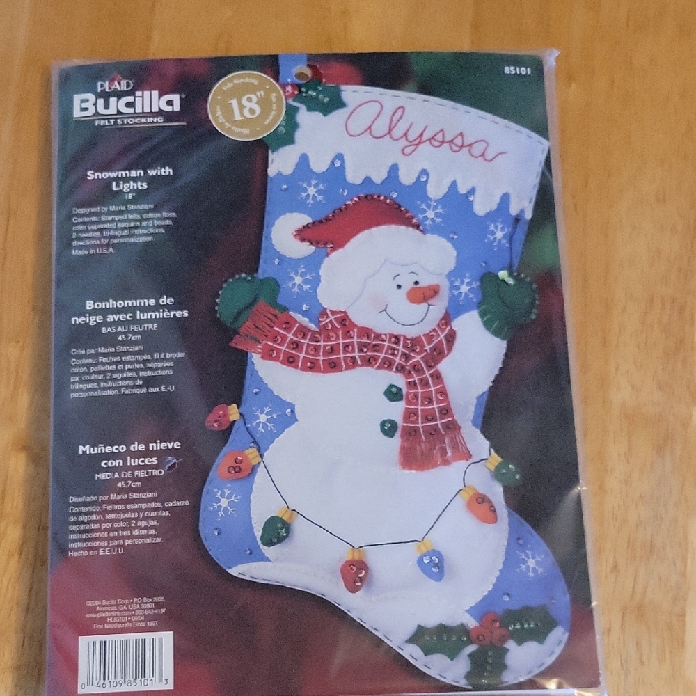 Bucilla Felt Christmas Stocking 18 Inch Kit...unopened  NEW